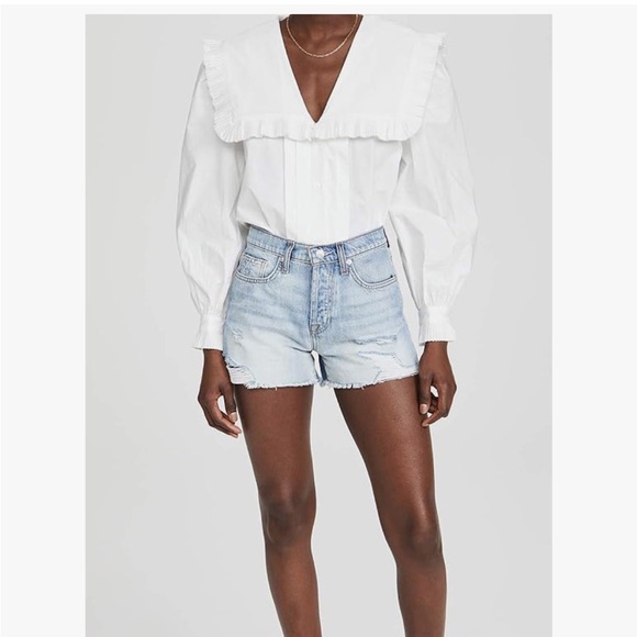 7 For All Mankind Light Wash Jean Shorts - Picture 1 of 8